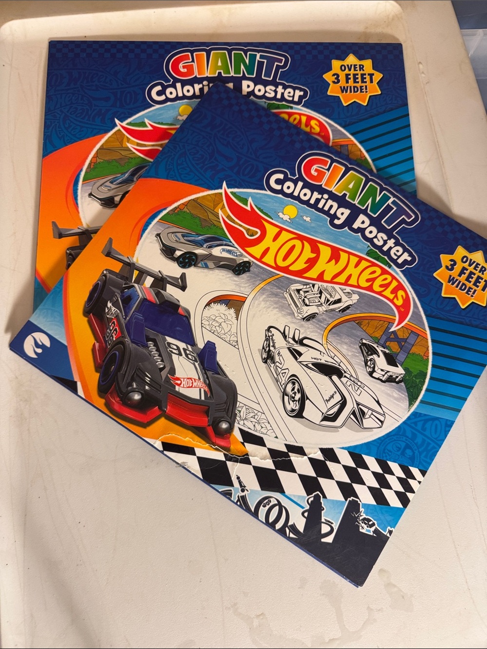 Hot Wheels Giant Blue Coloring Poster for Kids